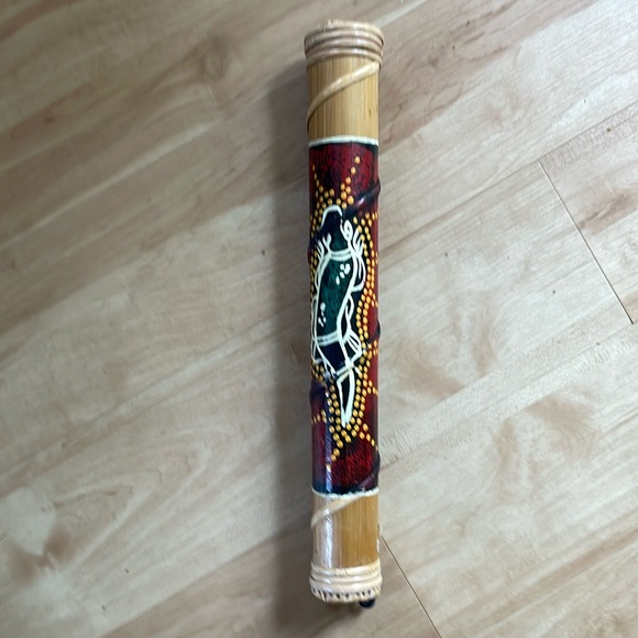 Indonesian rainstick instrument small Wood handpainted - Picture 1 of 7